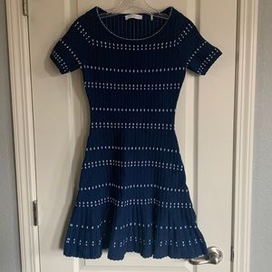 Sandro before blue knit mini dress